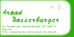 arpad wasserburger business card